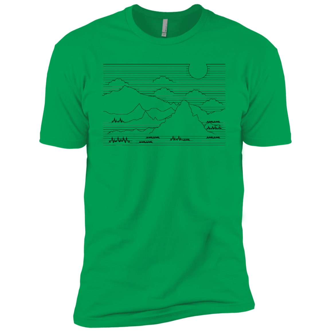 Mountain Line Art Boys Premium T-Shirt