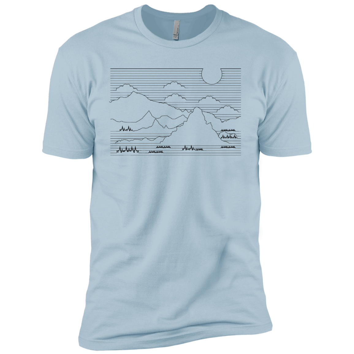 Mountain Line Art Boys Premium T-Shirt