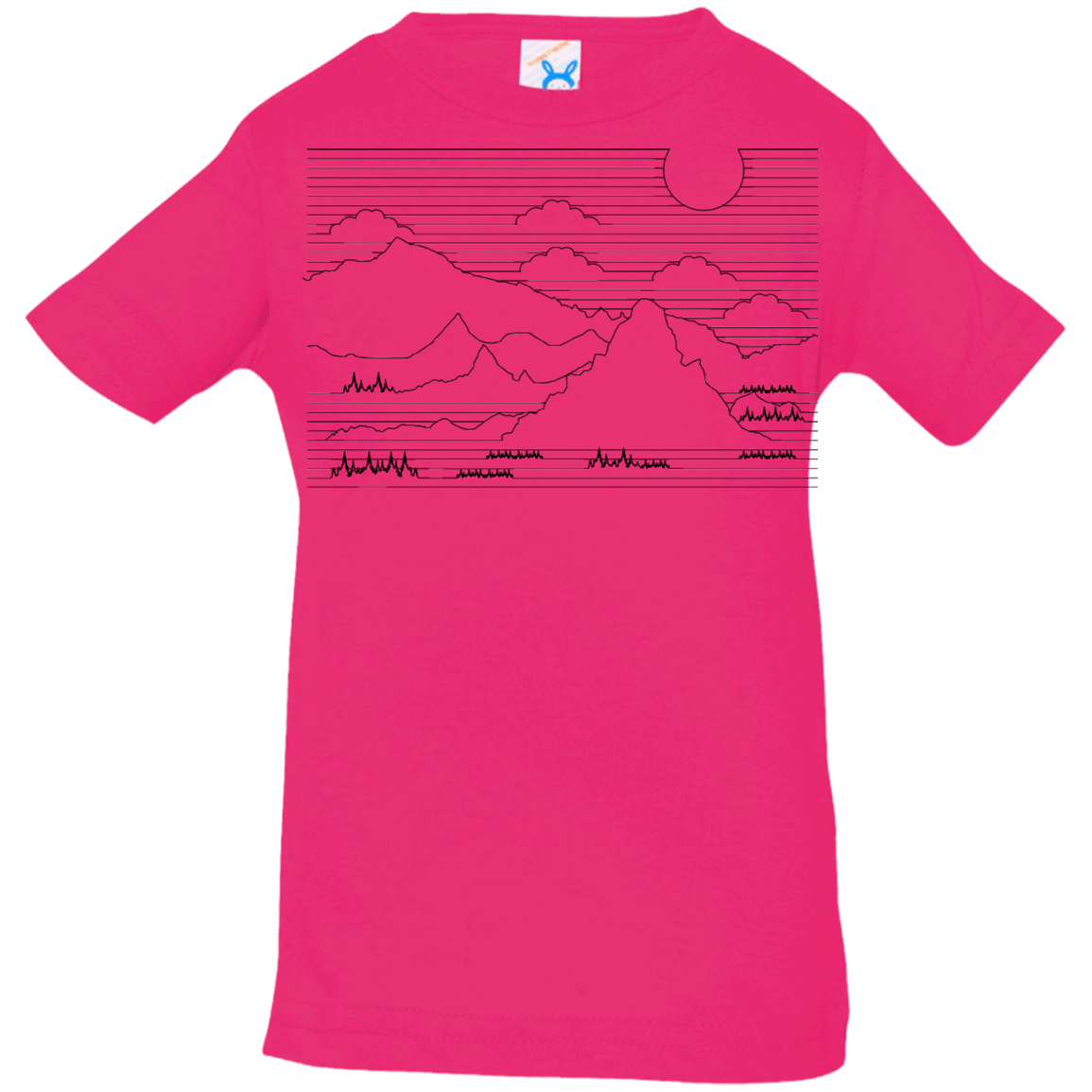 T-Shirts Hot Pink / 6 Months Mountain Line Art Infant Premium T-Shirt