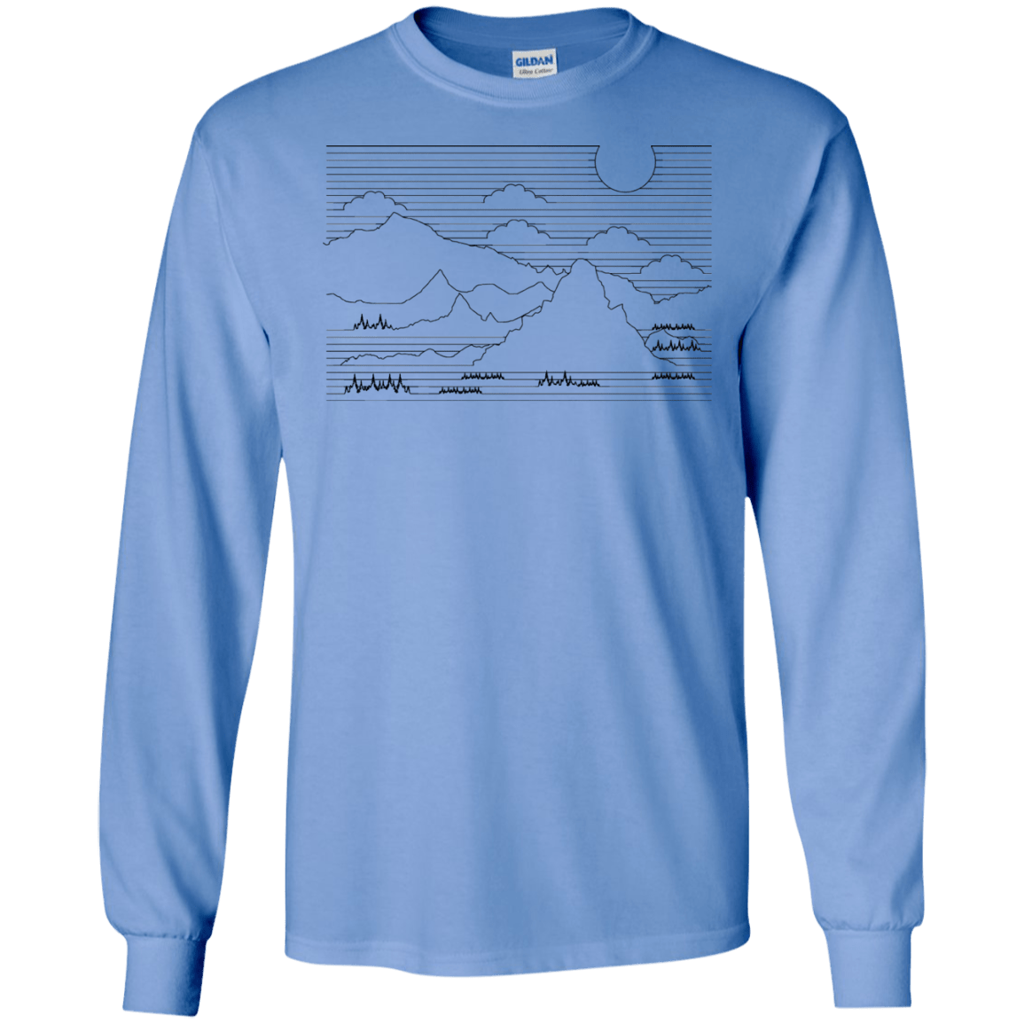 Mountain Line Art Men's Long Sleeve T-Shirt