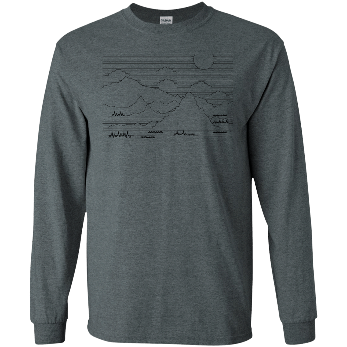 Mountain Line Art Men's Long Sleeve T-Shirt
