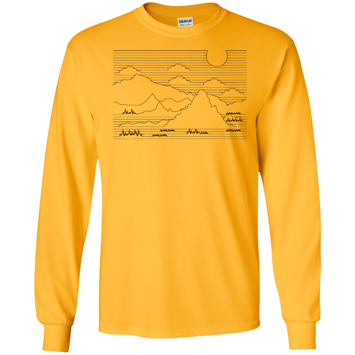 Mountain Line Art Men's Long Sleeve T-Shirt