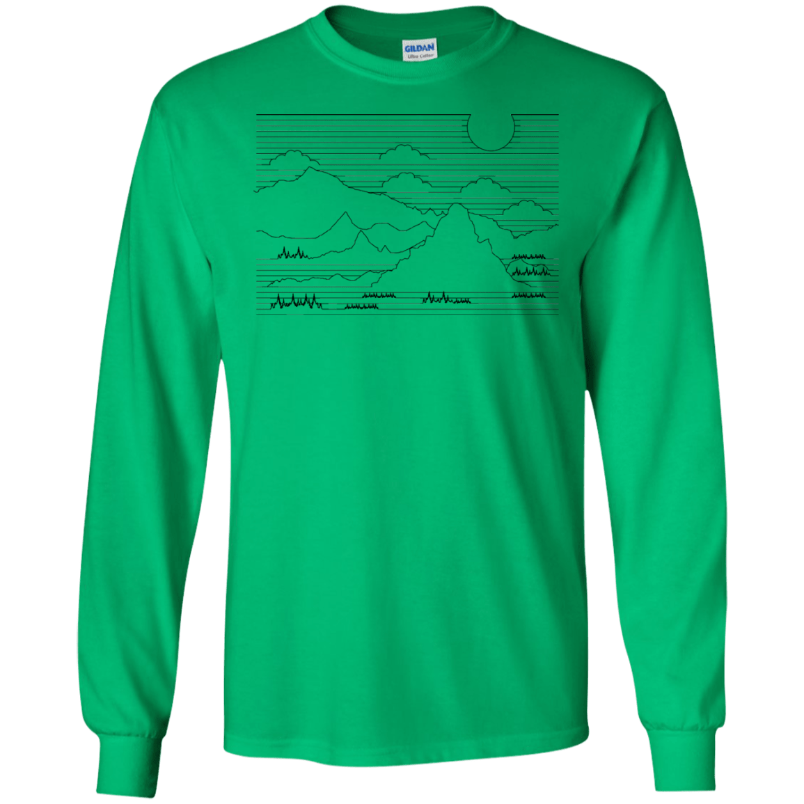Mountain Line Art Men's Long Sleeve T-Shirt