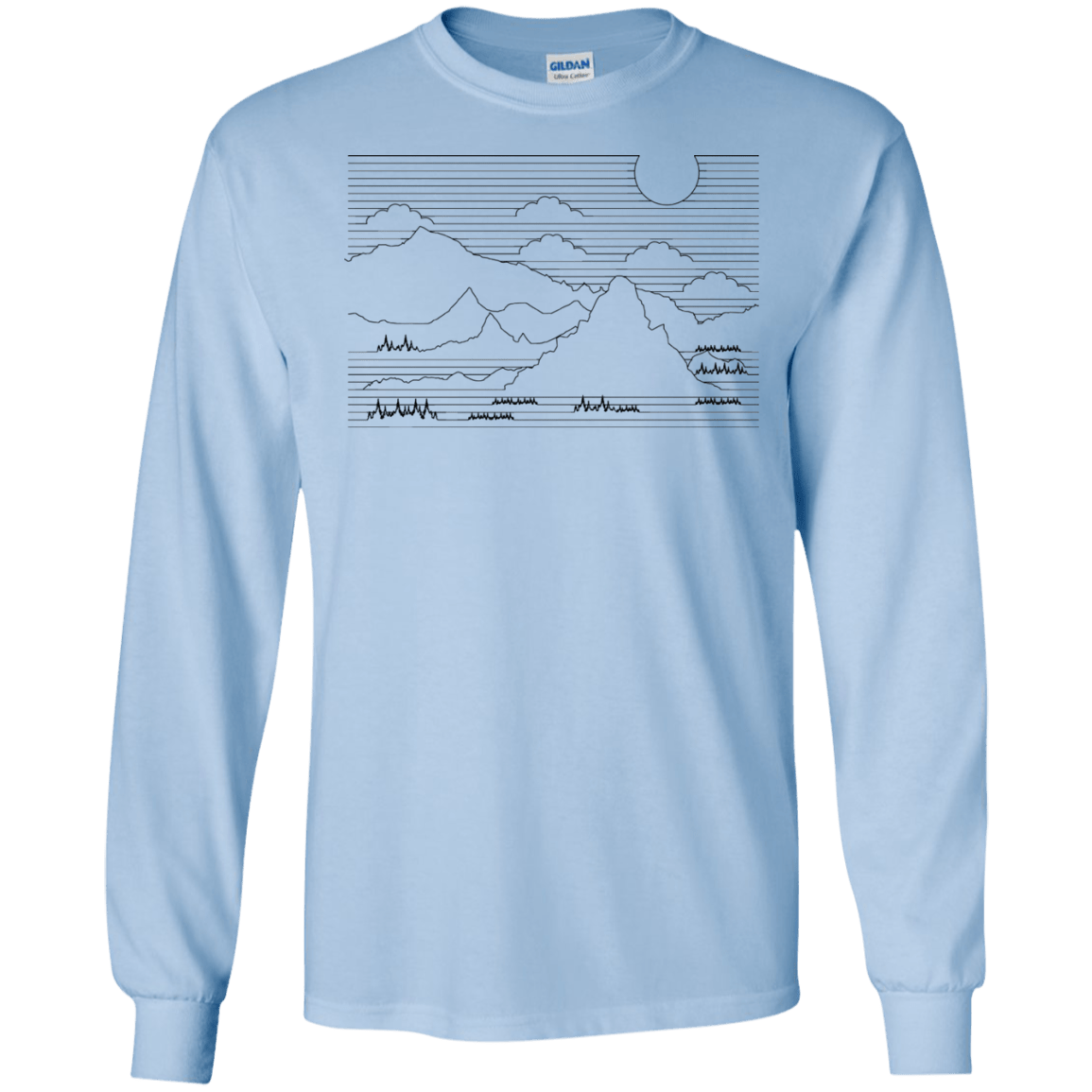 Mountain Line Art Men's Long Sleeve T-Shirt