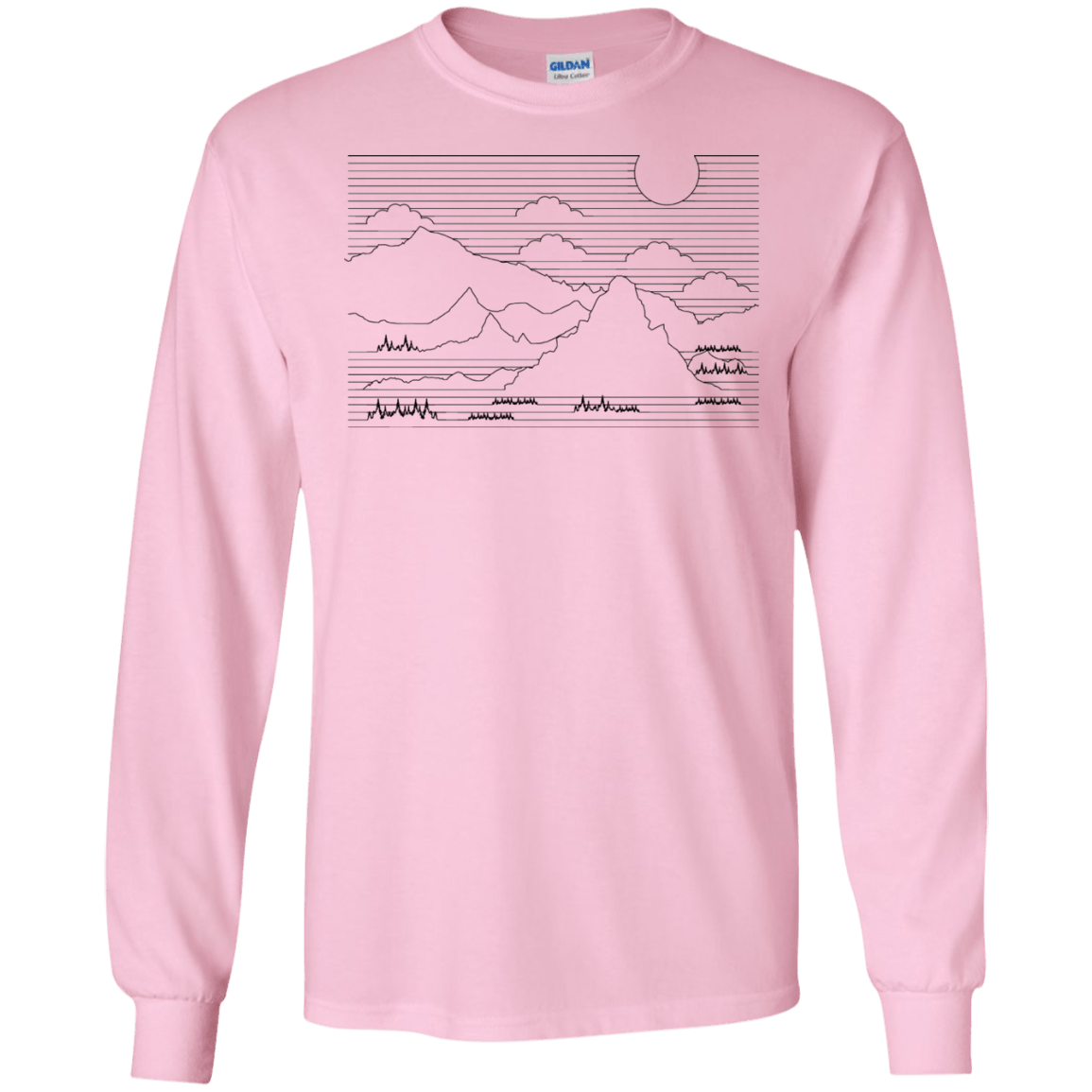 Mountain Line Art Men's Long Sleeve T-Shirt