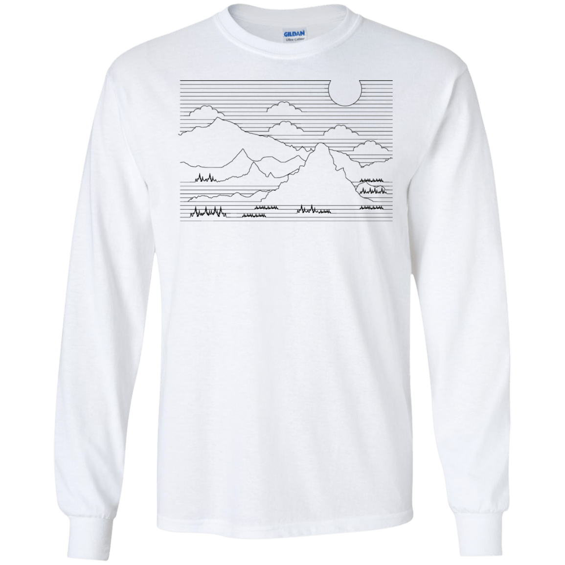 Mountain Line Art Men's Long Sleeve T-Shirt