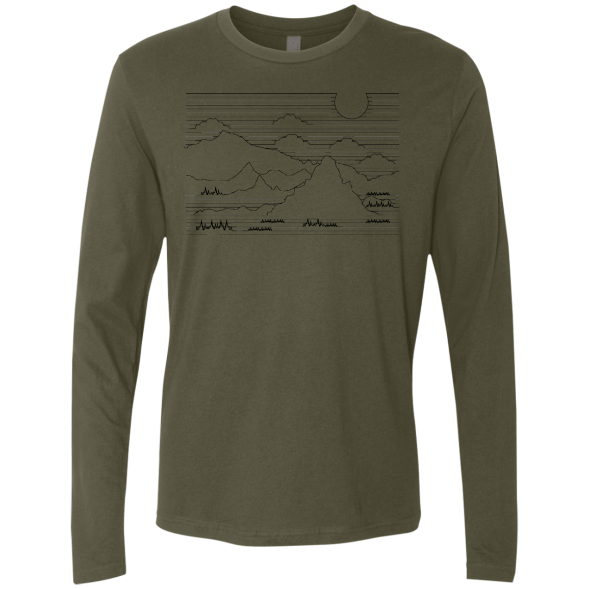 Mountain Line Art Men's Premium Long Sleeve