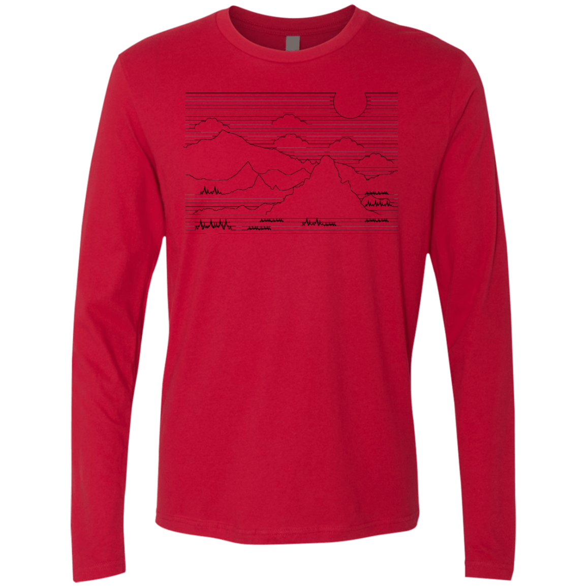 Mountain Line Art Men's Premium Long Sleeve