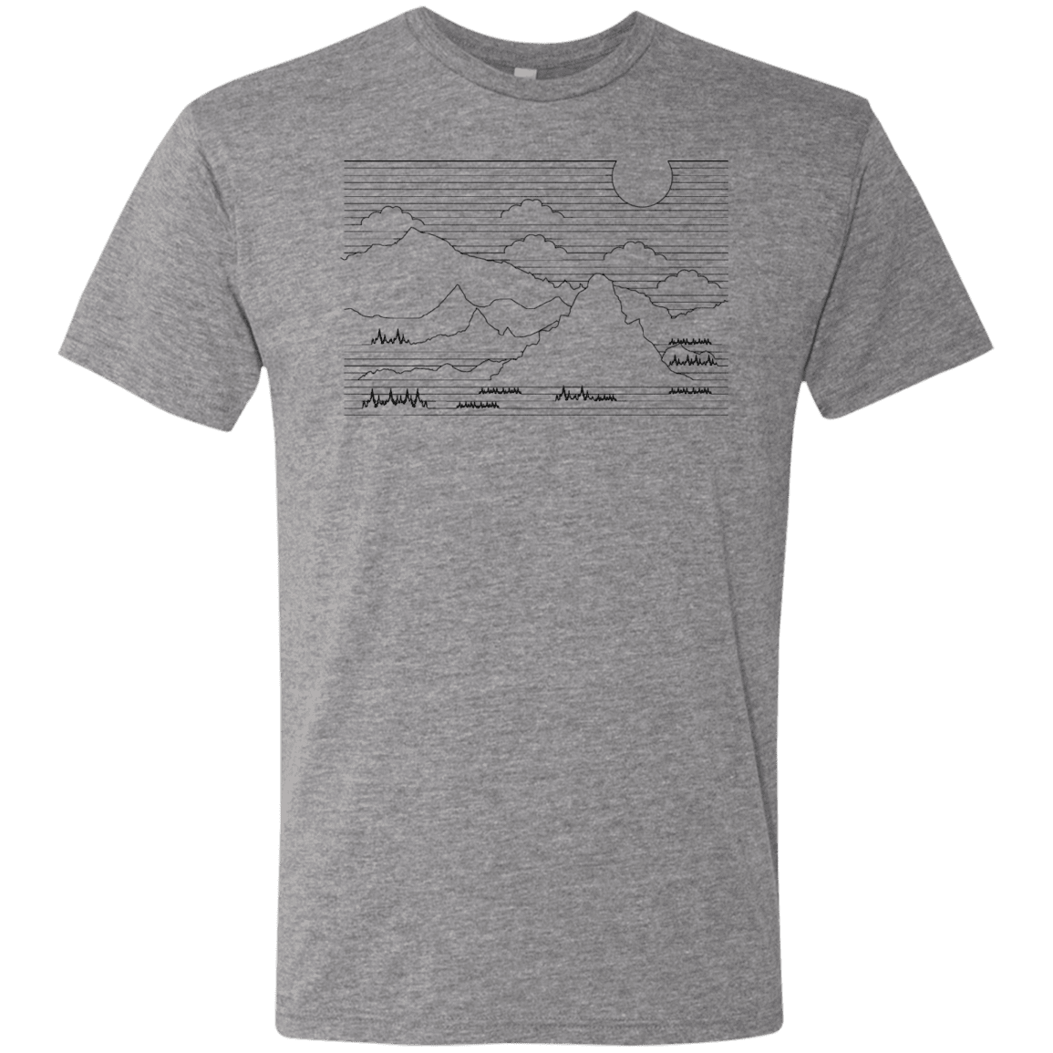 T-Shirts Premium Heather / S Mountain Line Art Men's Triblend T-Shirt