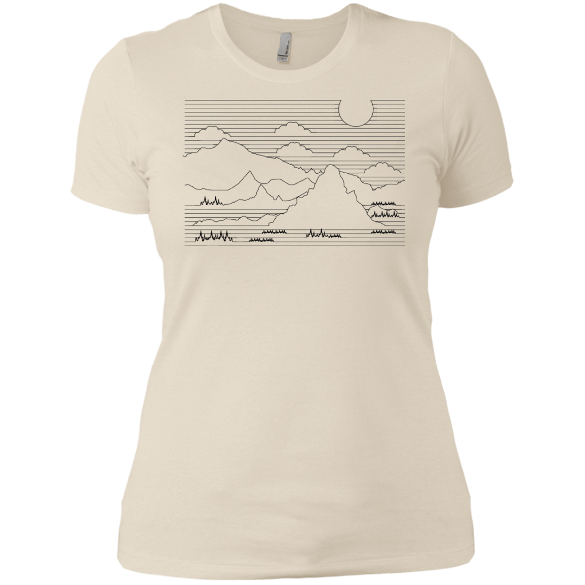 T-Shirts Ivory/ / X-Small Mountain Line Art Women's Premium T-Shirt