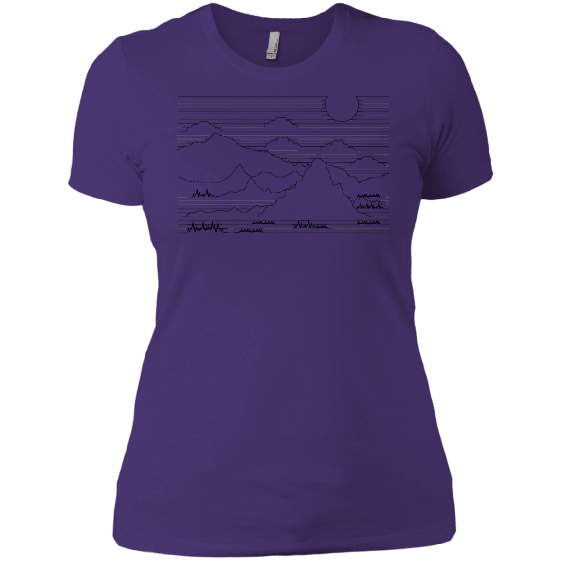 T-Shirts Purple Rush/ / X-Small Mountain Line Art Women's Premium T-Shirt