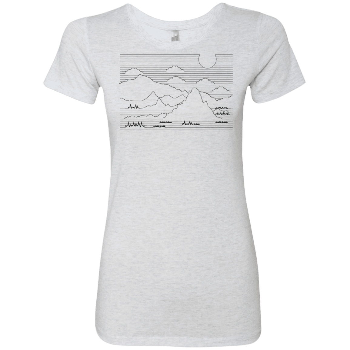 T-Shirts Heather White / S Mountain Line Art Women's Triblend T-Shirt
