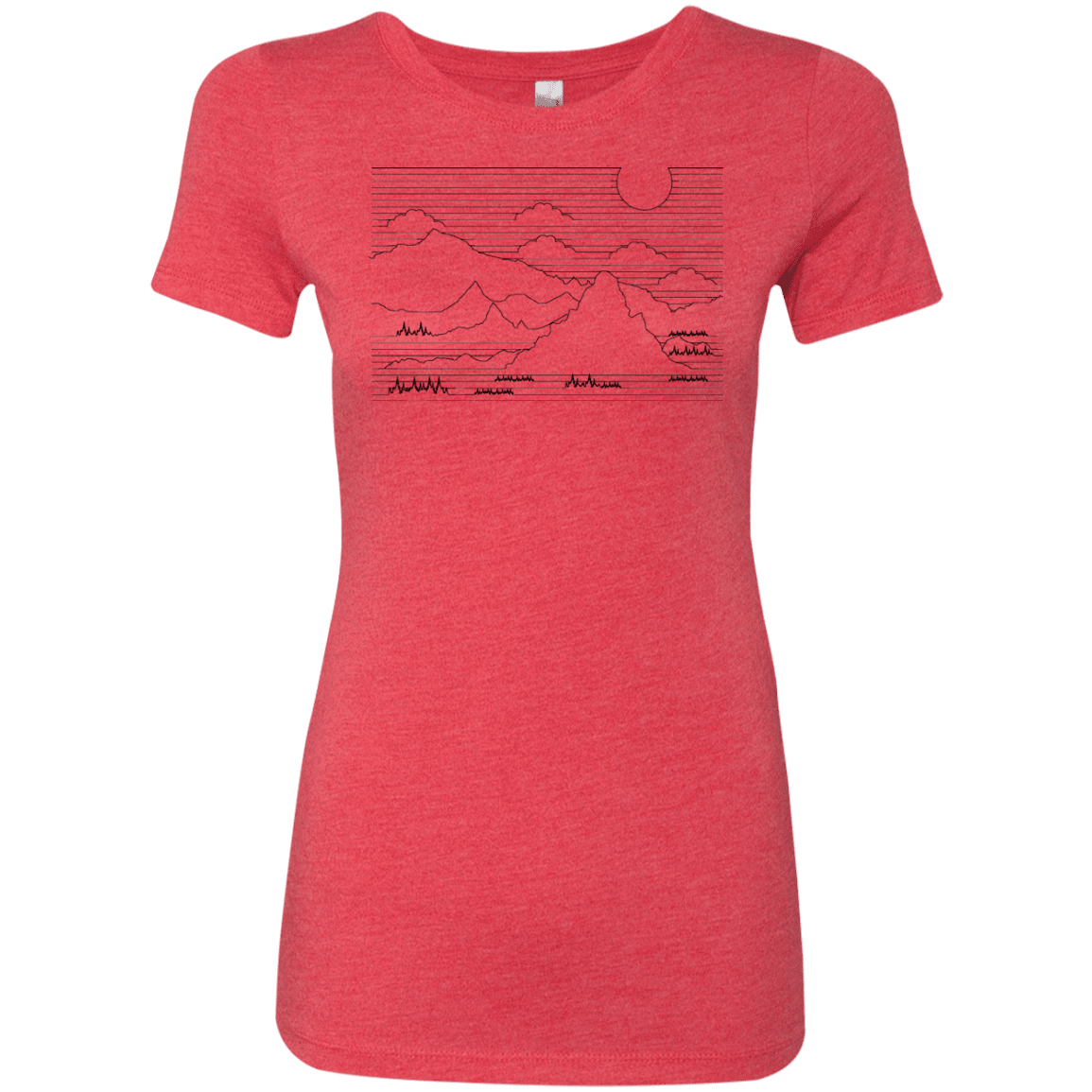 T-Shirts Vintage Red / S Mountain Line Art Women's Triblend T-Shirt