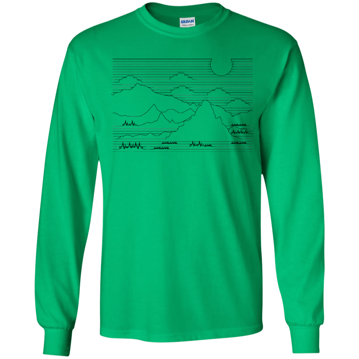 Mountain Line Art Youth Long Sleeve T-Shirt