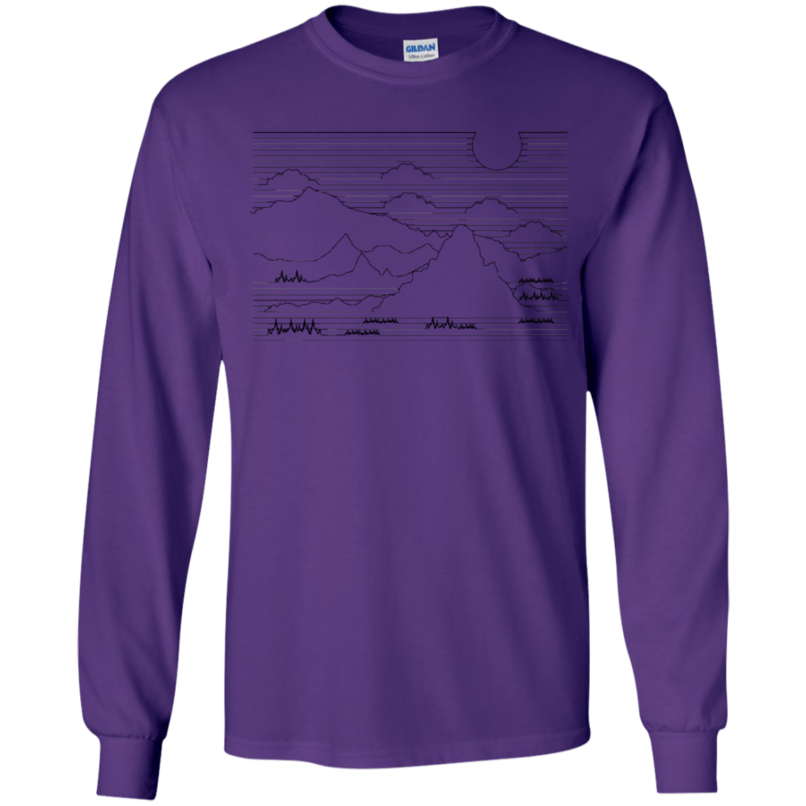Mountain Line Art Youth Long Sleeve T-Shirt
