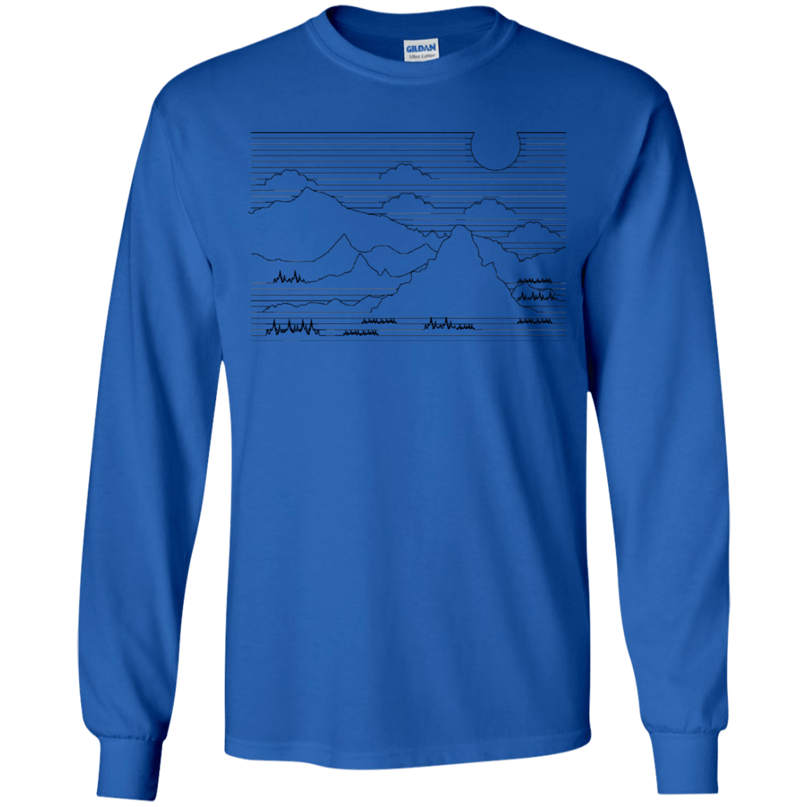 Mountain Line Art Youth Long Sleeve T-Shirt