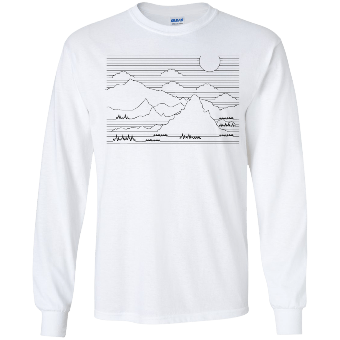 Mountain Line Art Youth Long Sleeve T-Shirt