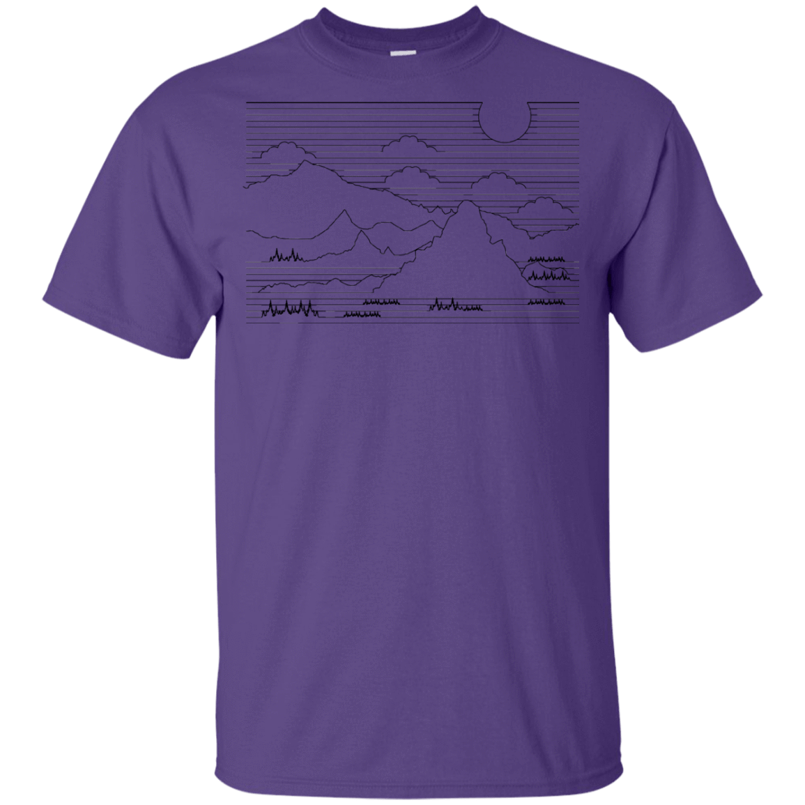 T-Shirts Purple / YXS Mountain Line Art Youth T-Shirt