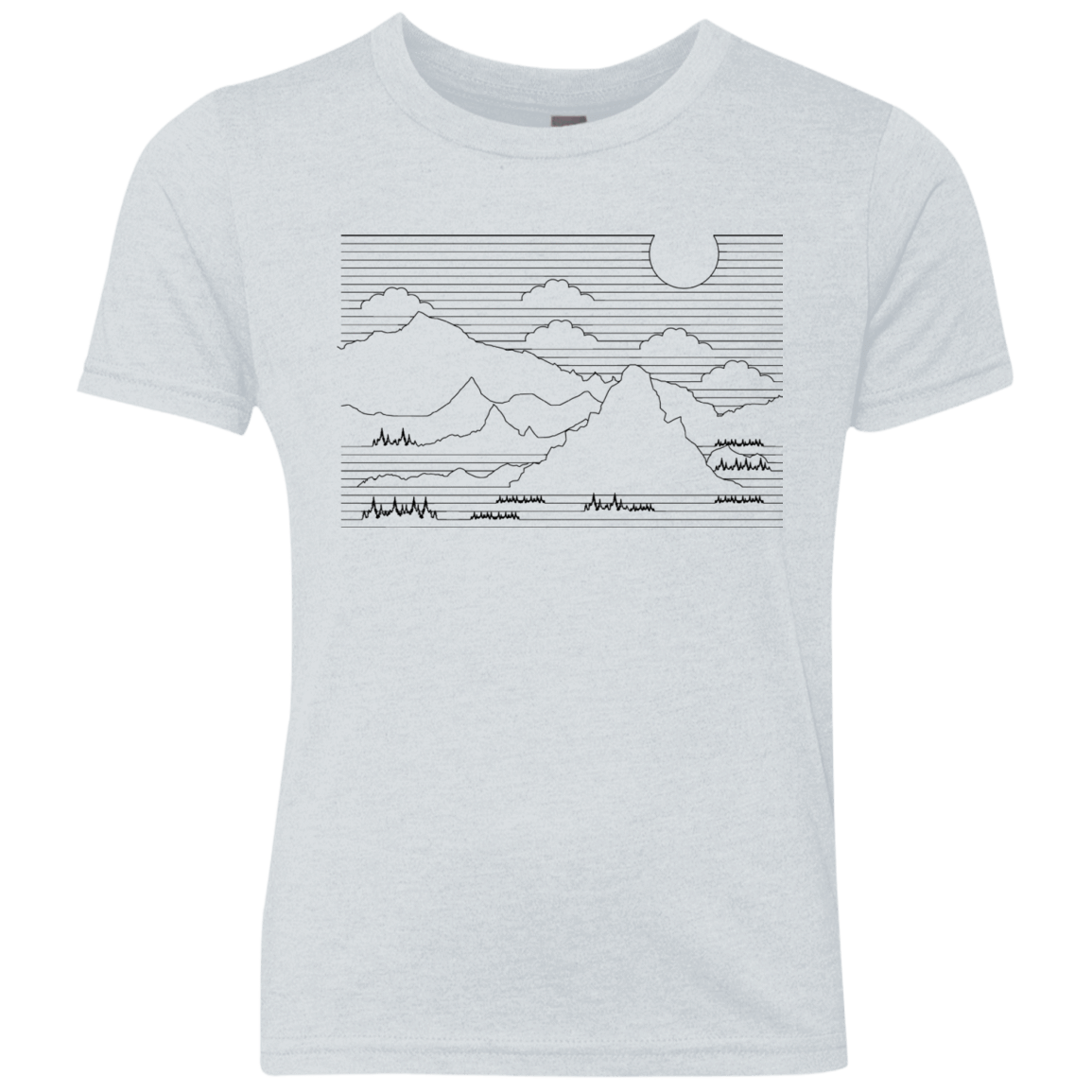 Mountain Line Art Youth Triblend T-Shirt