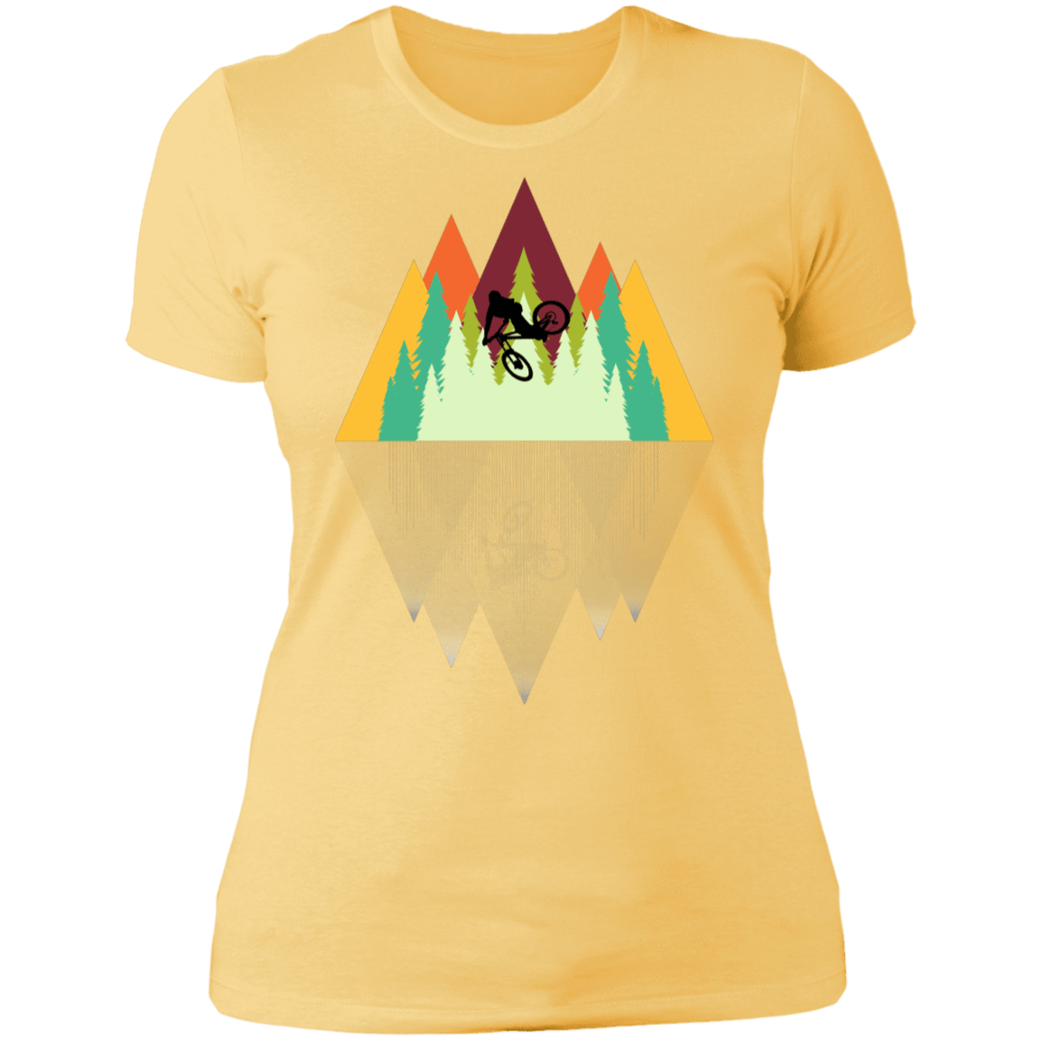 T-Shirts Banana Cream/ / S Mountain Reflection Ride Women's Premium T-Shirt