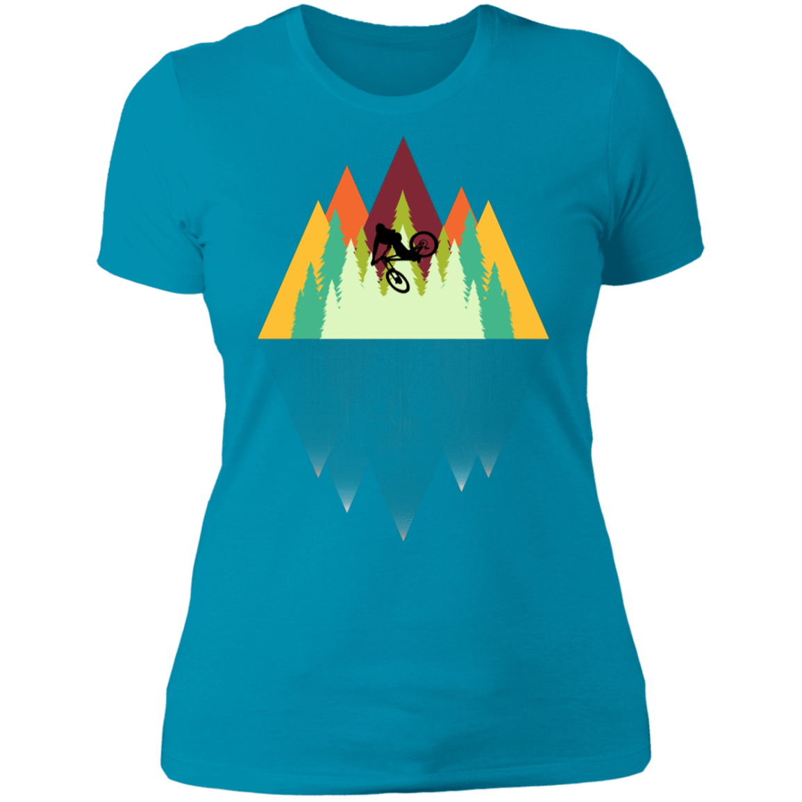 T-Shirts Turquoise / S Mountain Reflection Ride Women's Premium T-Shirt