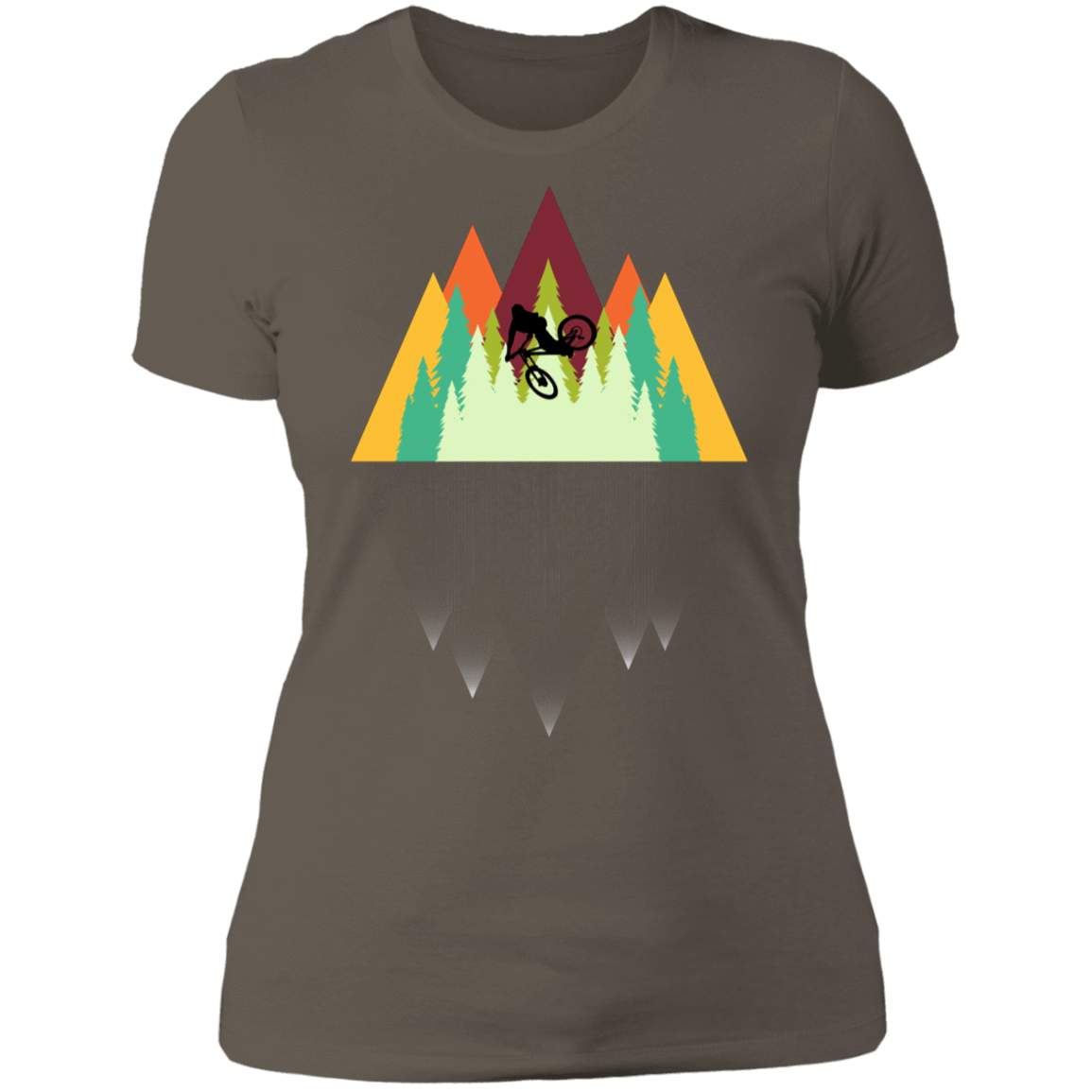 T-Shirts Warm Grey / S Mountain Reflection Ride Women's Premium T-Shirt