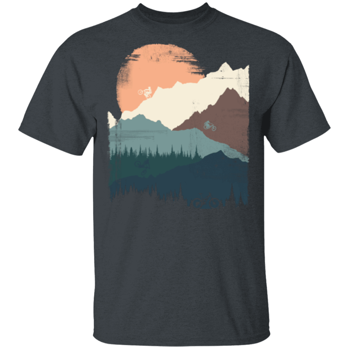 T-Shirts Dark Heather / S Mountain Sunset Ride T-Shirt