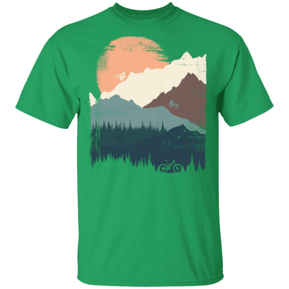 T-Shirts Irish Green / S Mountain Sunset Ride T-Shirt