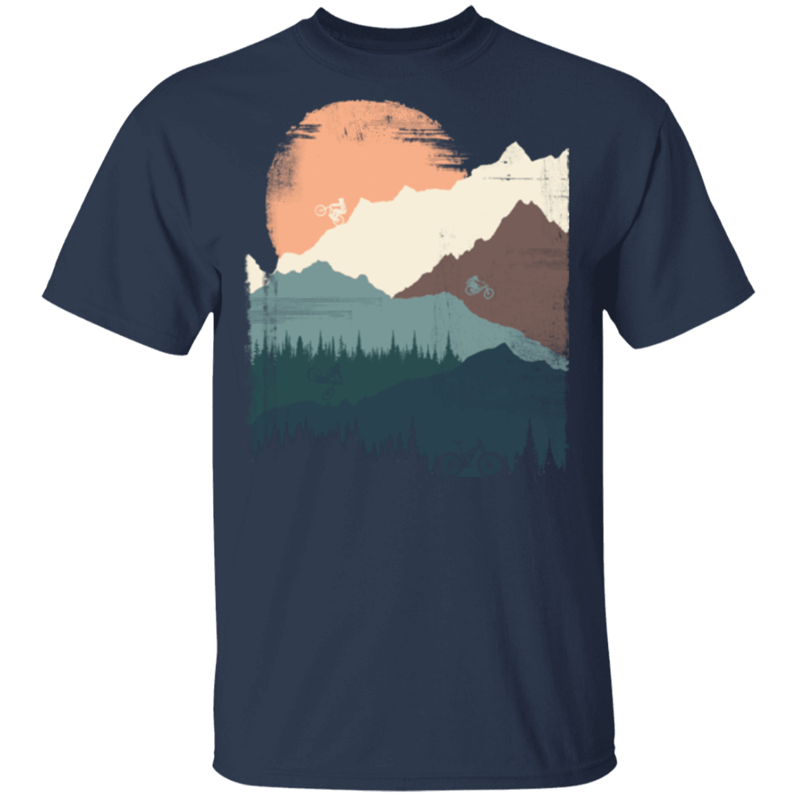 T-Shirts Navy / S Mountain Sunset Ride T-Shirt