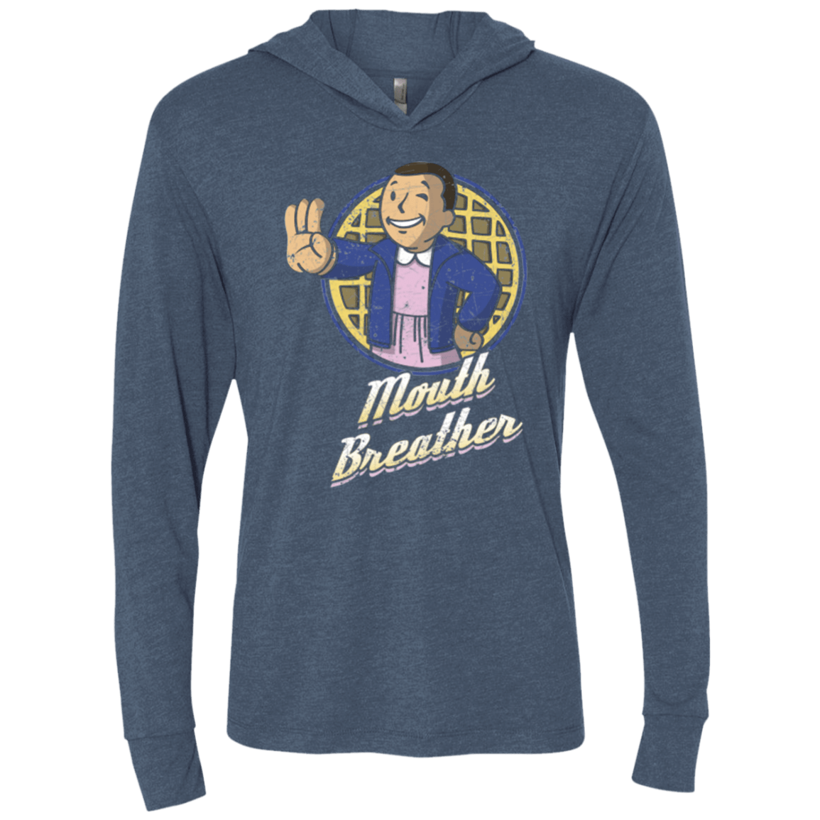 T-Shirts Indigo / X-Small Mouth Breather Triblend Long Sleeve Hoodie Tee