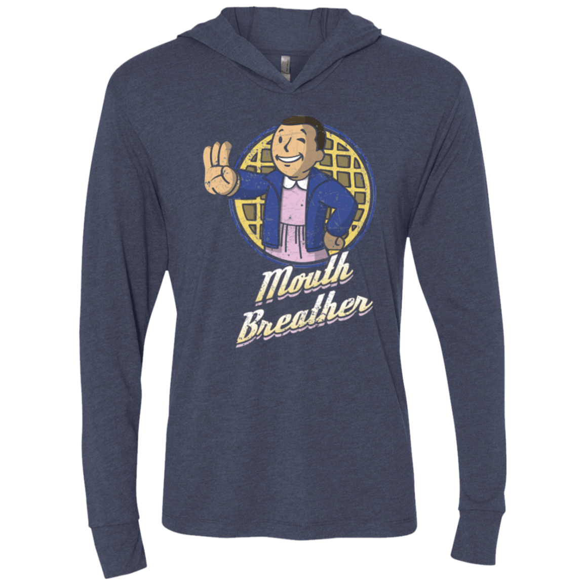 T-Shirts Vintage Navy / X-Small Mouth Breather Triblend Long Sleeve Hoodie Tee