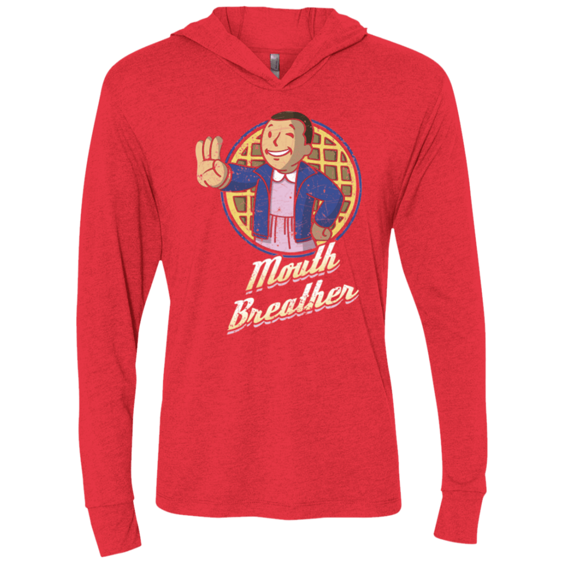 T-Shirts Vintage Red / X-Small Mouth Breather Triblend Long Sleeve Hoodie Tee