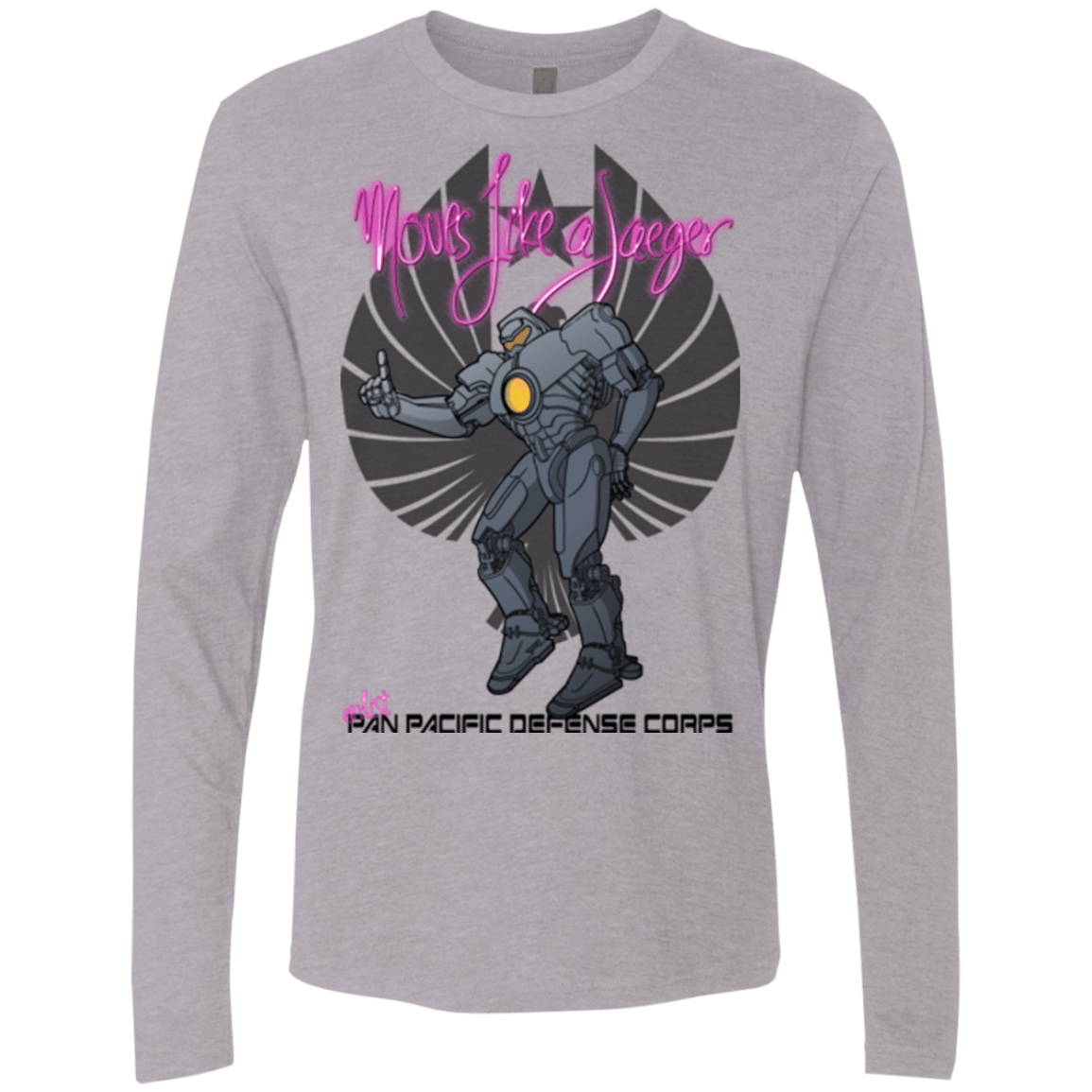 T-Shirts Heather Grey / Small Moves Like A Jaegger Men's Premium Long Sleeve