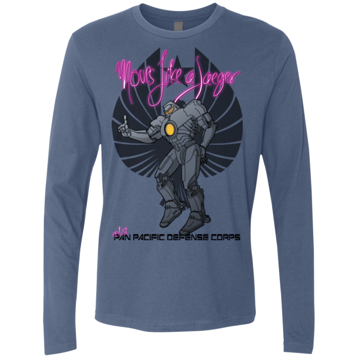T-Shirts Indigo / Small Moves Like A Jaegger Men's Premium Long Sleeve