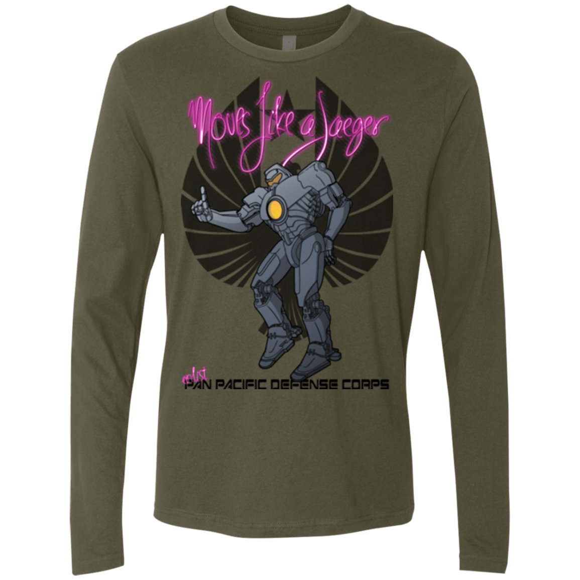 T-Shirts Military Green / Small Moves Like A Jaegger Men's Premium Long Sleeve