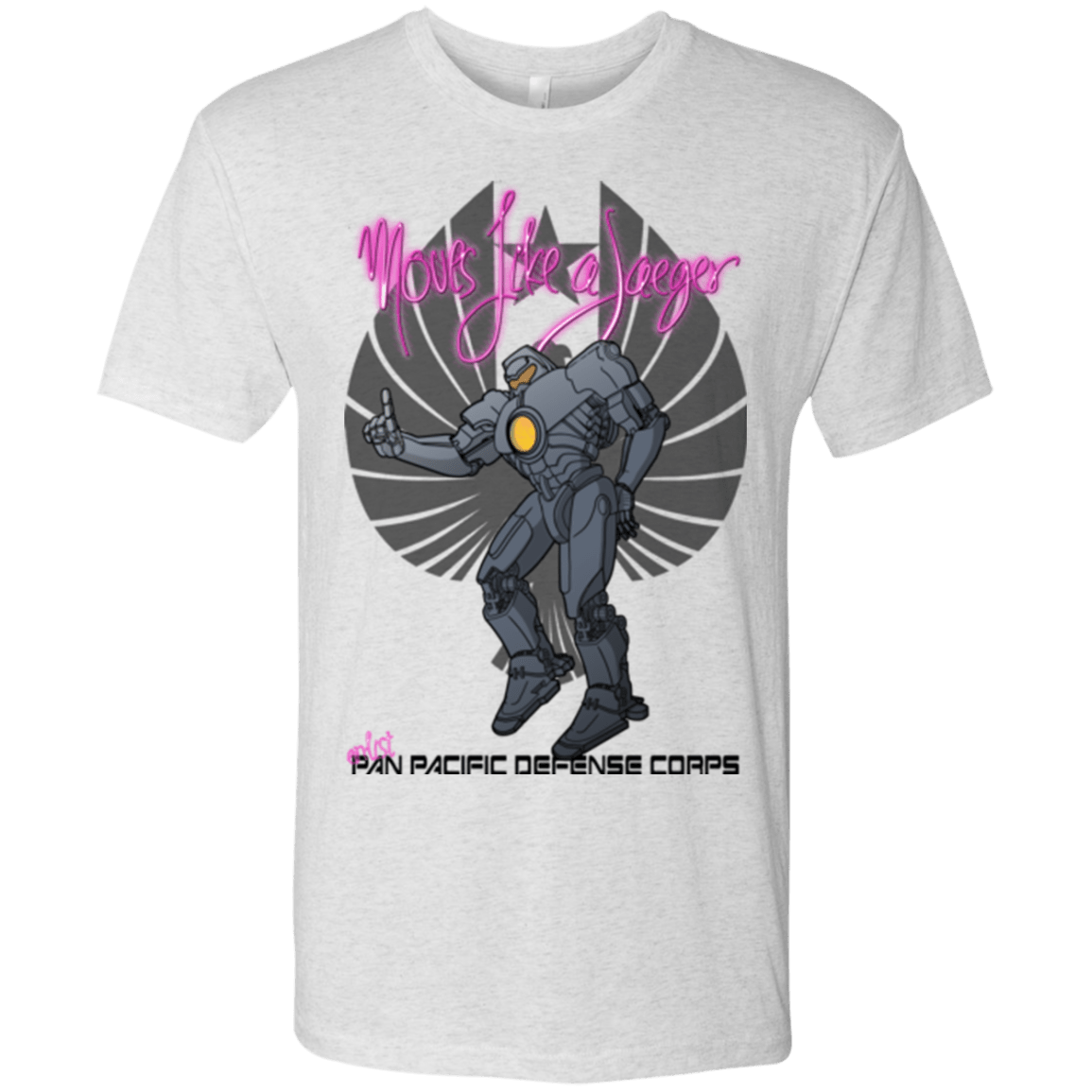 T-Shirts Heather White / Small Moves Like A Jaegger Men's Triblend T-Shirt