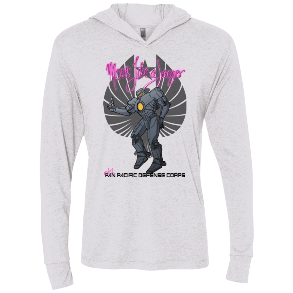 T-Shirts Heather White / X-Small Moves Like A Jaegger Triblend Long Sleeve Hoodie Tee