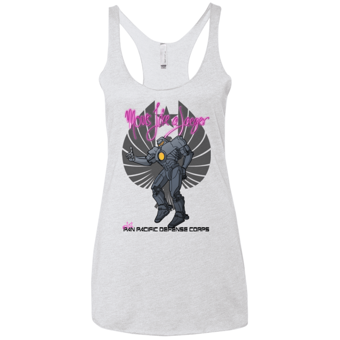 T-Shirts Heather White / X-Small Moves Like A Jaegger Women's Triblend Racerback Tank