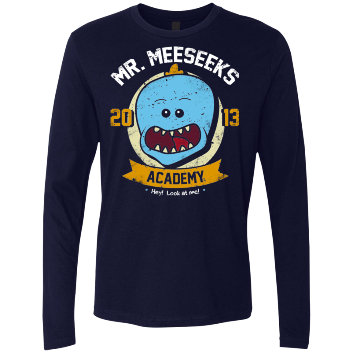 T-Shirts Midnight Navy / Small Mr. Meeseeks Academy Men's Premium Long Sleeve