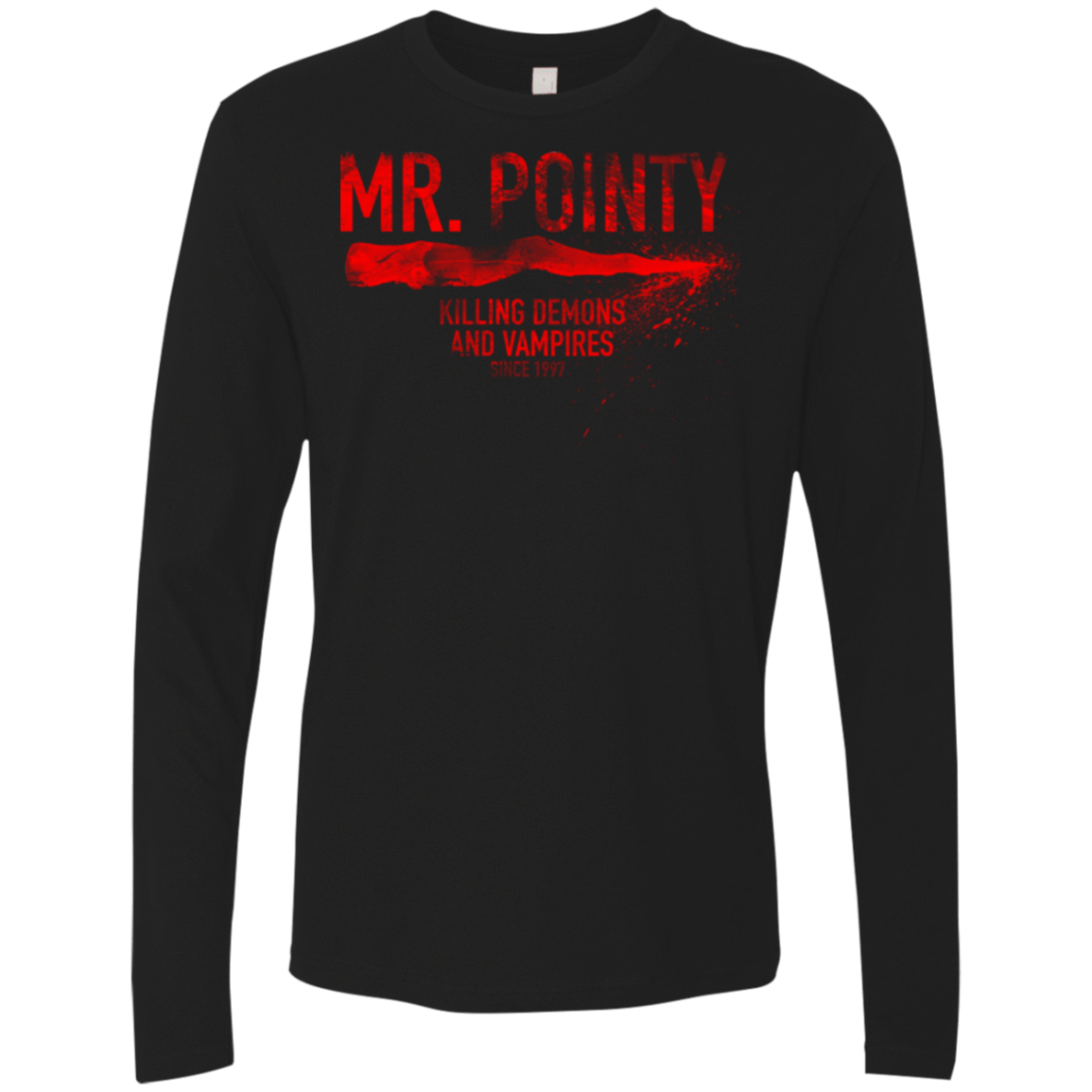 T-Shirts Black / Small Mr Pointy Men's Premium Long Sleeve