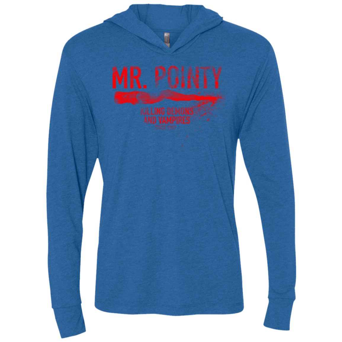 T-Shirts Vintage Royal / X-Small Mr Pointy Triblend Long Sleeve Hoodie Tee