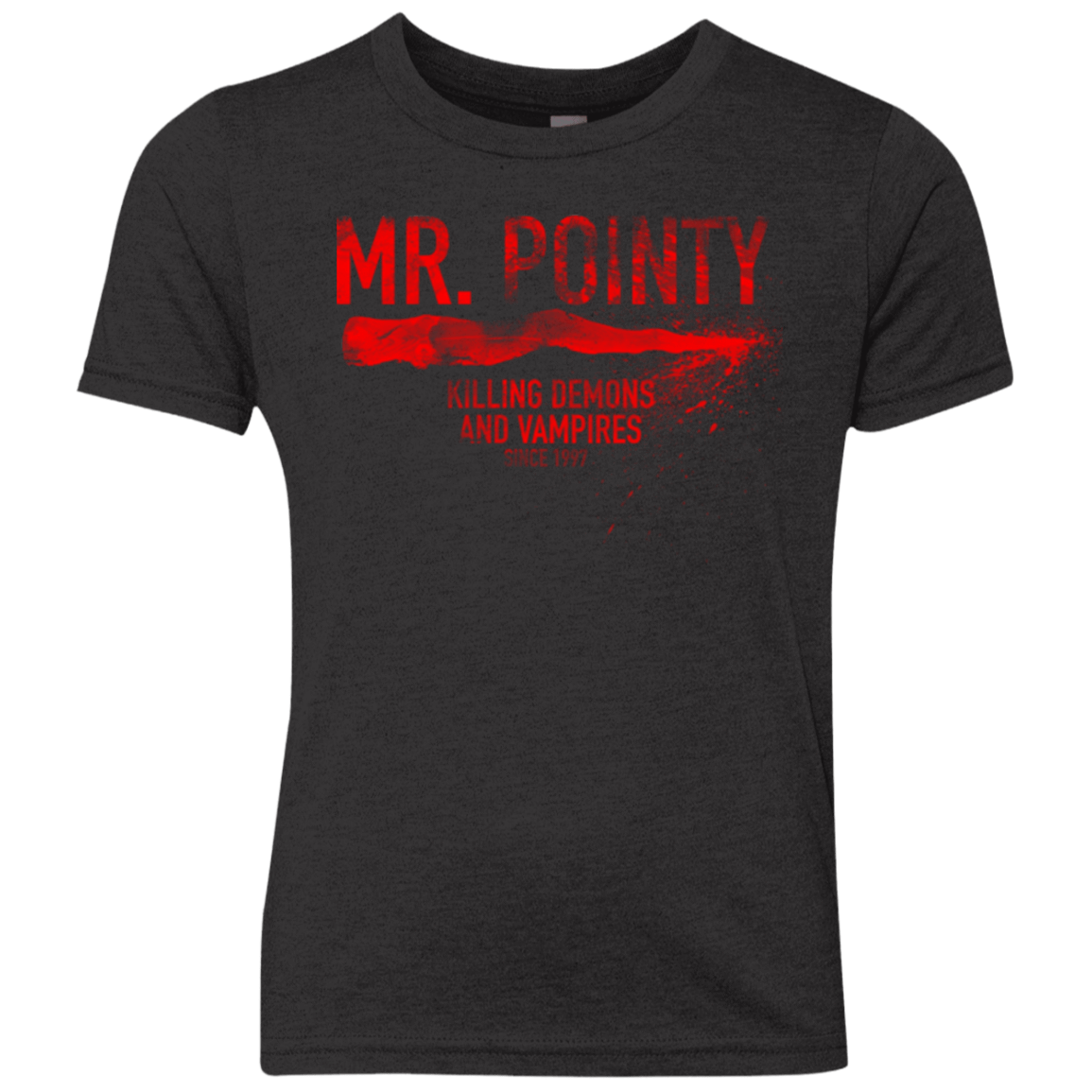 T-Shirts Vintage Black / YXS Mr Pointy Youth Triblend T-Shirt