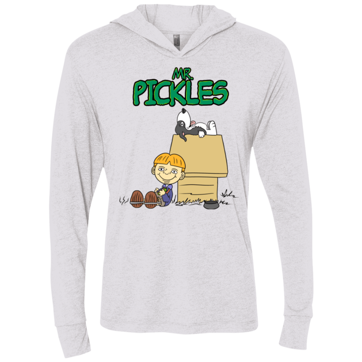 T-Shirts Heather White / X-Small Mr Snopkles Triblend Long Sleeve Hoodie Tee