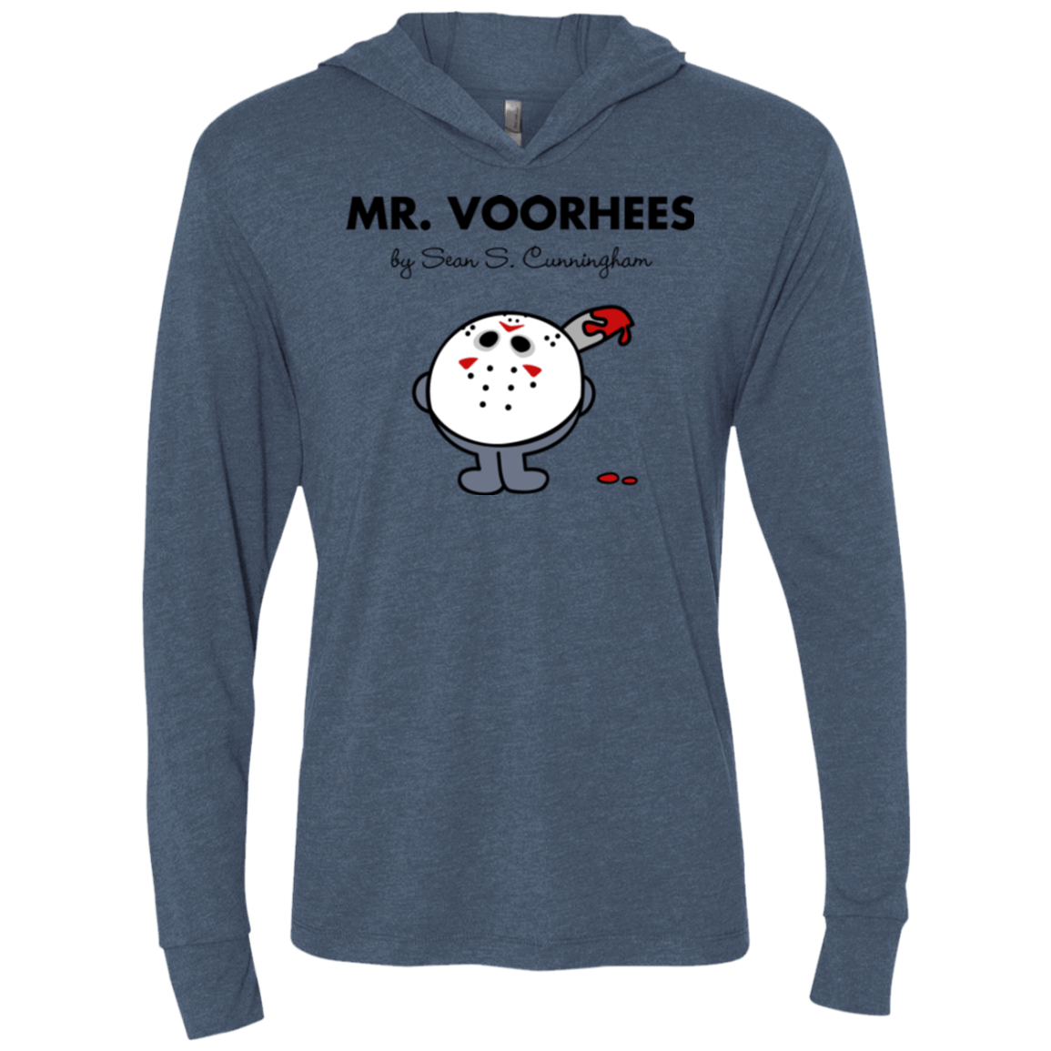 T-Shirts Indigo / X-Small Mr Voorhees Triblend Long Sleeve Hoodie Tee