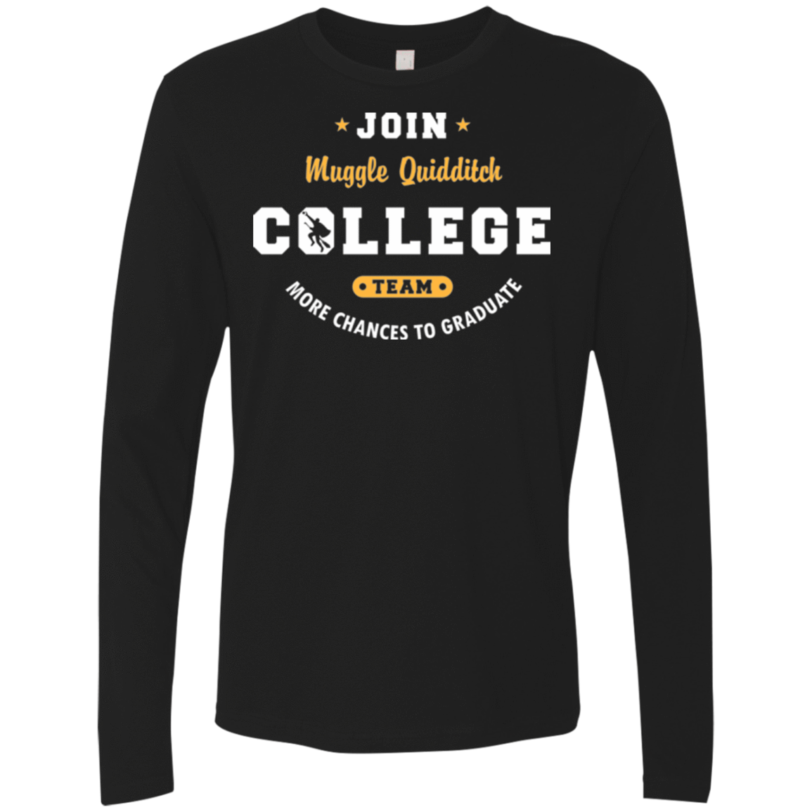 T-Shirts Black / Small Muggle Quidditch Men's Premium Long Sleeve