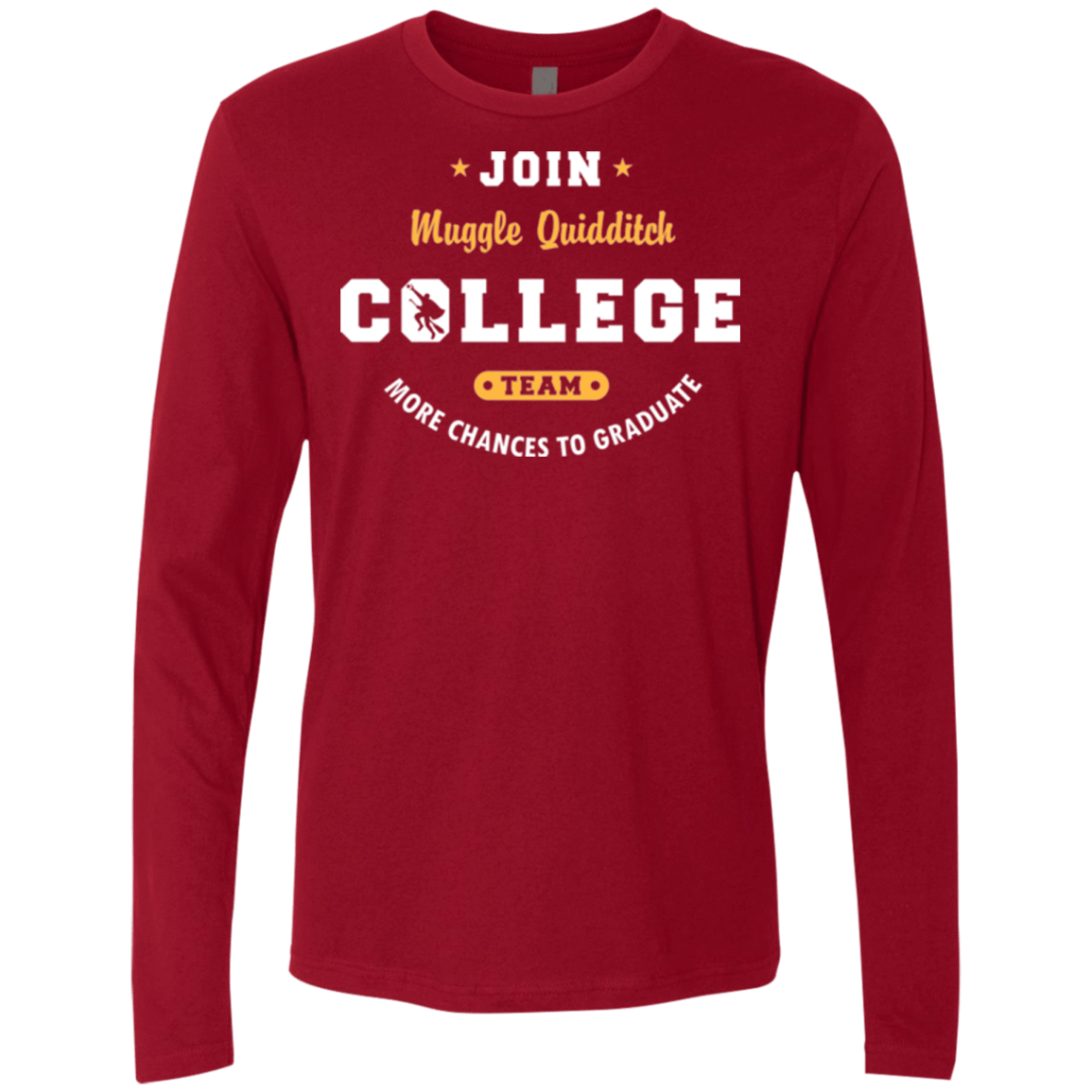 T-Shirts Cardinal / Small Muggle Quidditch Men's Premium Long Sleeve