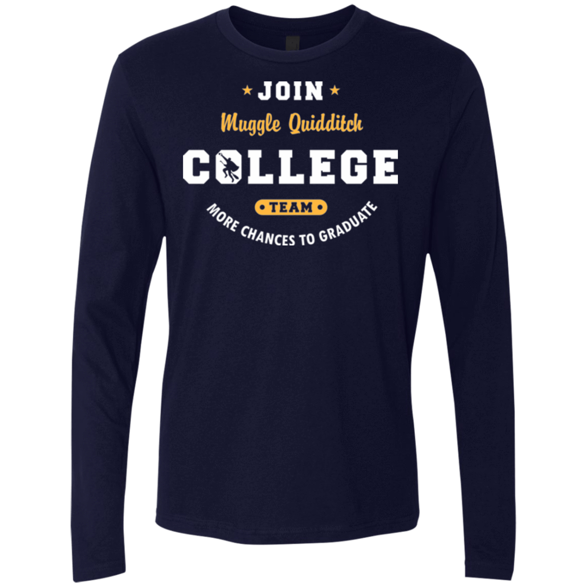 T-Shirts Midnight Navy / Small Muggle Quidditch Men's Premium Long Sleeve