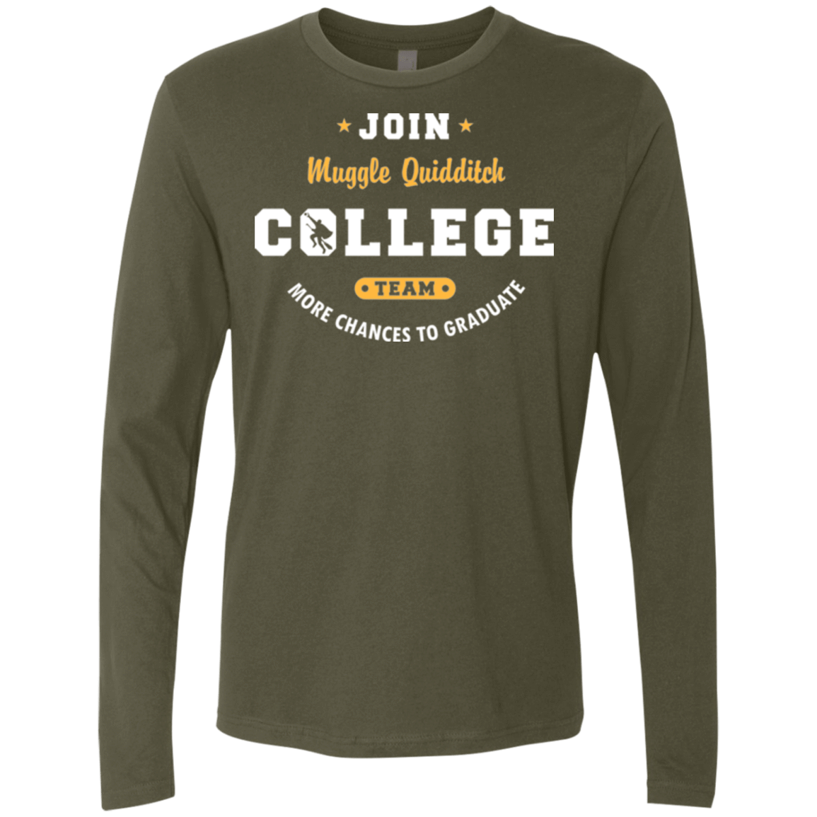 T-Shirts Military Green / Small Muggle Quidditch Men's Premium Long Sleeve