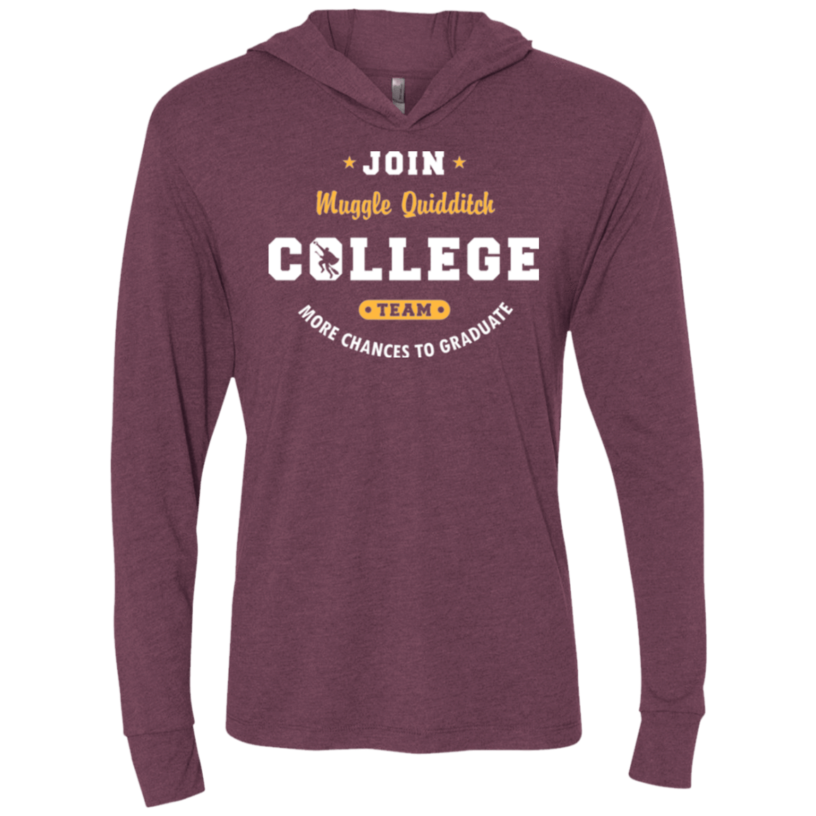 T-Shirts Muggle Quidditch Triblend Long Sleeve Hoodie Tee