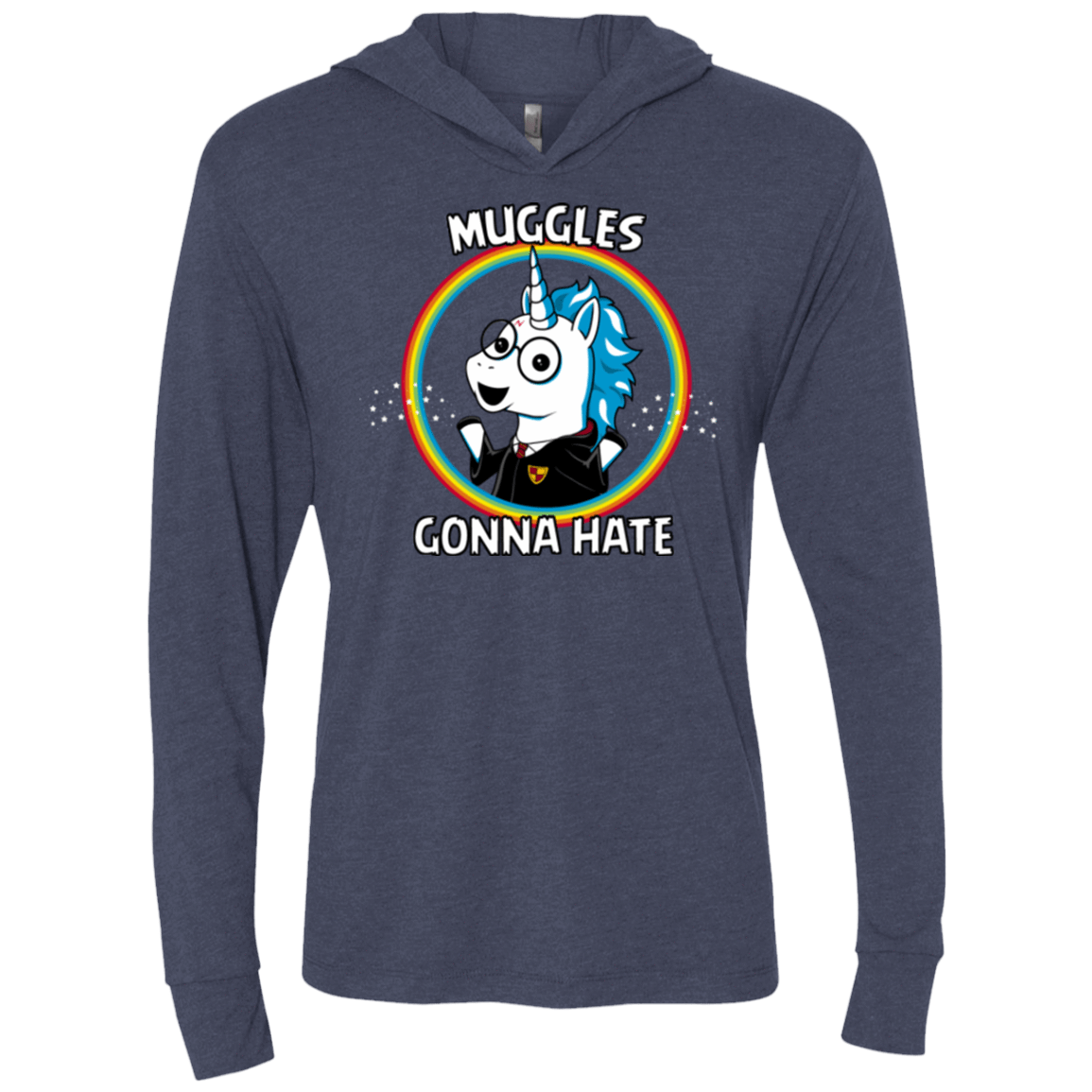T-Shirts Vintage Navy / X-Small Muggles Gonna Hate Triblend Long Sleeve Hoodie Tee